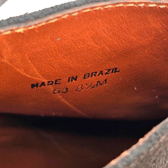 Rebecca Minkoff La Roux Brown Metallic Bootie Ankle Strap Wood Stacked Wedge 8.5 - Picture 7 of 9